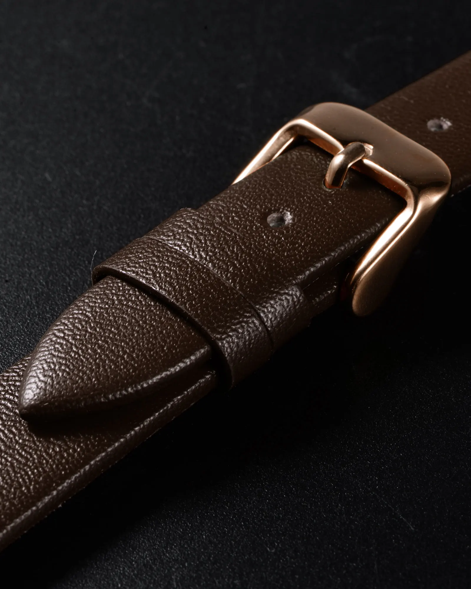 Elegant Genuine Leather Watch Strap - Flat & Thin Design, Multiple Width Options