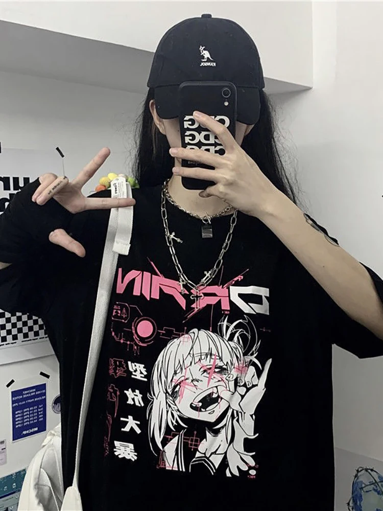 NiceMix Vintage Anime Cartoon T Shirt Women Tops Gothic