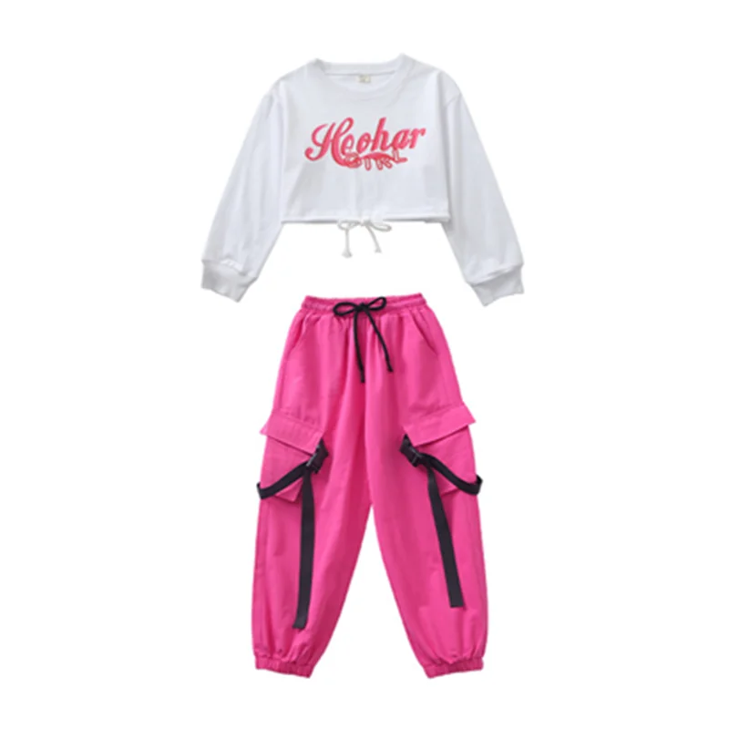 iiniim Hiphop-kleding voor meisjes, set met lange mouwen, metallic