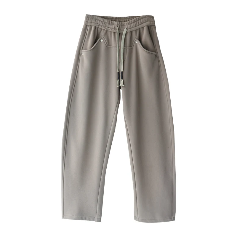 MICOCO K8063C Artistic temperament simple with thick loose high-waisted lean banana sweatpants 6