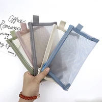 1/3/5pcs Transparent Mesh Pencil Case Simple Desk Organizer for Office & School Supplies Visible Exam Special Pencil Bag 3