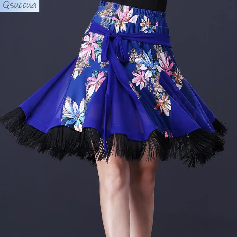 

Latin Dance Costume Adult Female Half-Length Big Swing Tassel Skirt Rumba Square Dance