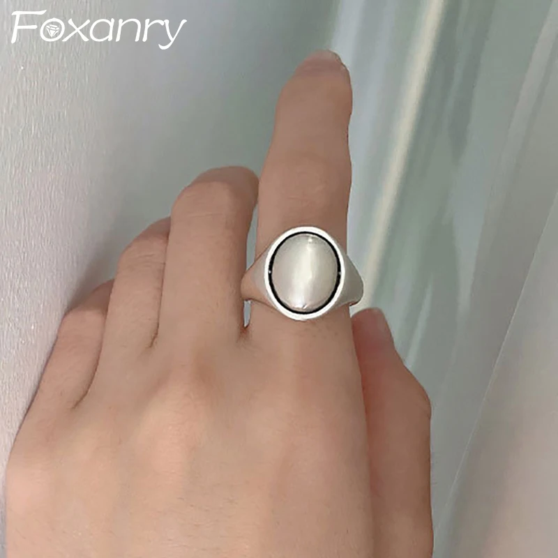 Кольцо на палец FOXANRY в минималистичном стиле женское вечернее Ювелирное