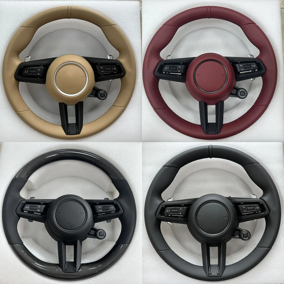 

New Leather Steering Wheel With Sport Chrono For Porsche 911 718 Taycan Panamera Cayenne 16+