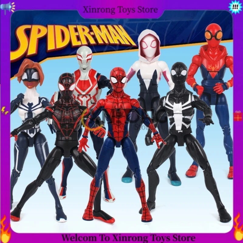 17Cm Ml Legends Avengers Spider Man In The Spider Verse Action Figure Pvc Ghost Spider Figma Movie Model Collection Giocattoli Regali