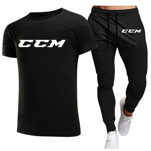 Ccm New Men S Tracksuits Summer Men S Sets Fitness Wear Short Sleeved T Shirts Trousers.jpg