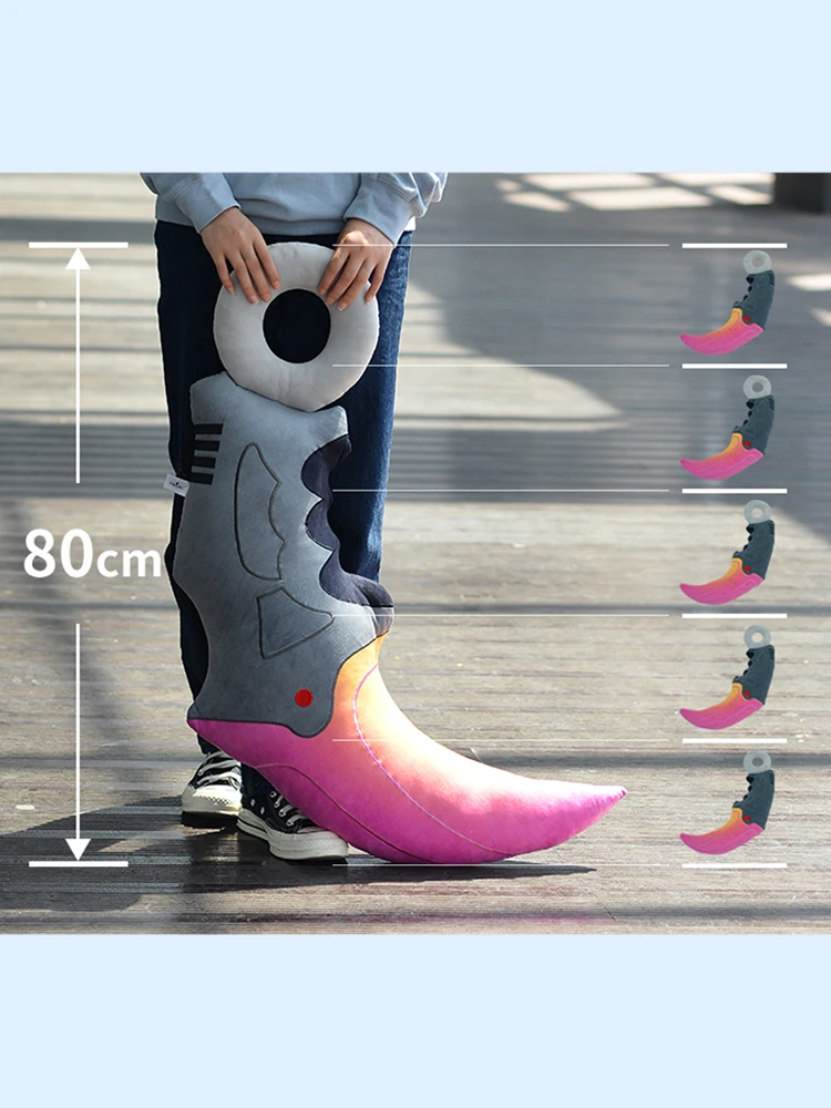 80cm Game CSGO Soft Giant Claw Knife Doll Gradient Cute Stuffed Toy Pillow Cosplay Prop Collection for Men And Women Fans Gifts