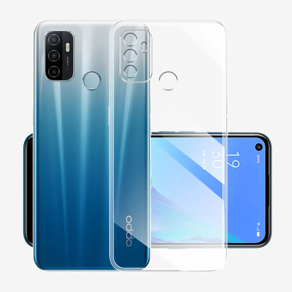 Custodia Per Oppo A53 2020 E A53S Trasparente Con Disegno Comico (Pistola, Radio, Navi) In Silicone TPU Morbido E Flessibile, Cover Antiurto
