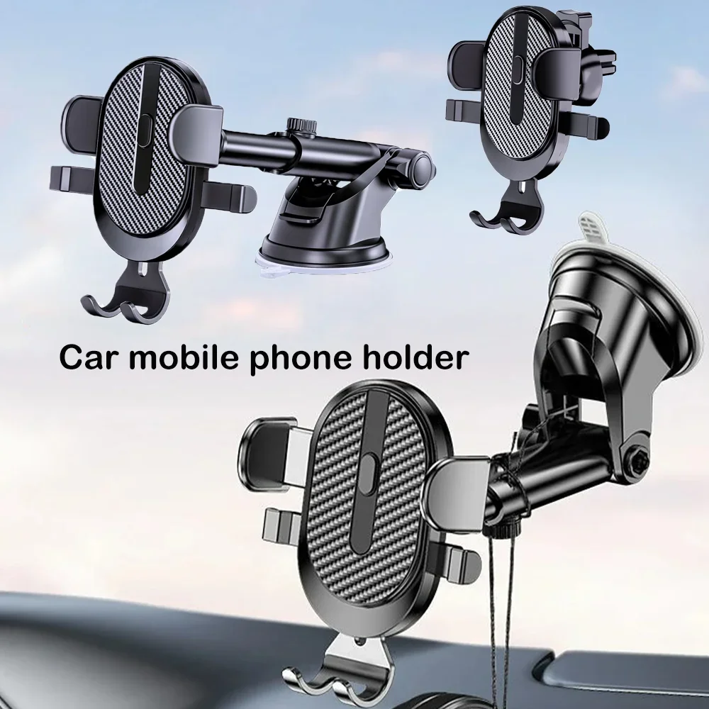 Car Phone Mount Universal Dashboard Car Phone Holder Multi-Functional 360 Rotating GPS Navigation Air Vent Mount Sucker Bracket