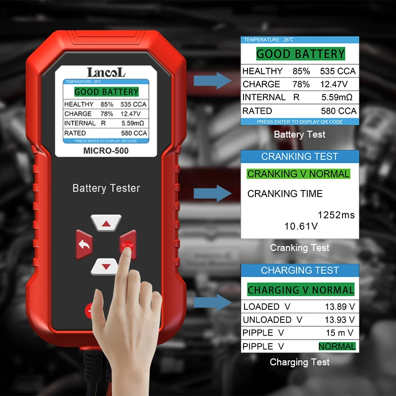 Lancol-micro200pro – Testeur De Capacité De Batterie De Voiture, Pour  Garage, Atelier, Outils Automobiles Mécaniques, 12v - Testeur De Batterie  De Voiture, Outils De Charge Et De Réparation - AliExpress