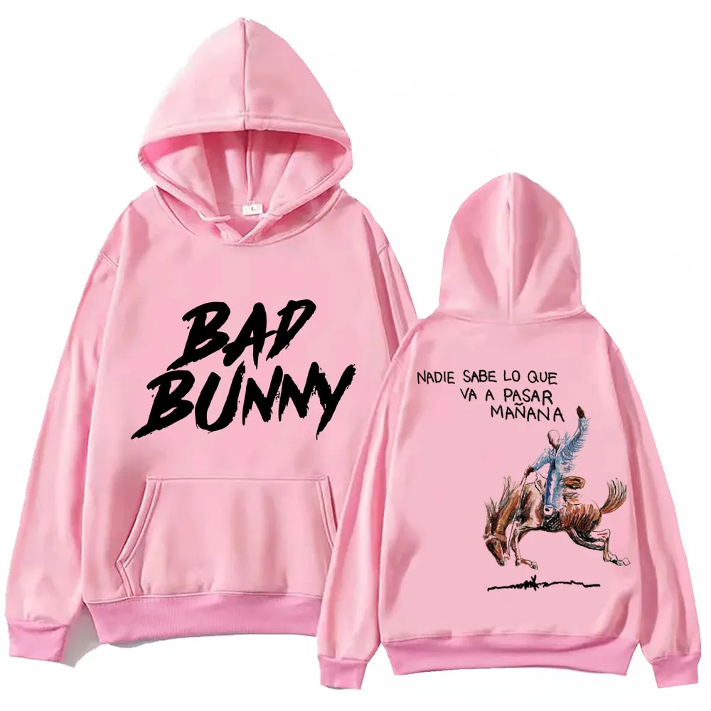2024 Nadie Sabe Lo Que Va A Pasar Manana Bad Bunny 후디 상의, 긴 소매 맨투맨 음악 팬 선물, 용수철 여름 캐주얼