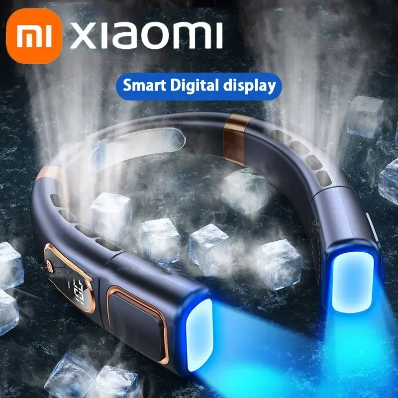 

Xiaomi подвесной шейный вентилятор 4000 мАч Lce магнитный портативный вентилятор охлаждения Type-C бесшумный многофункциональный электрический вентилятор без листьев с подсветкой