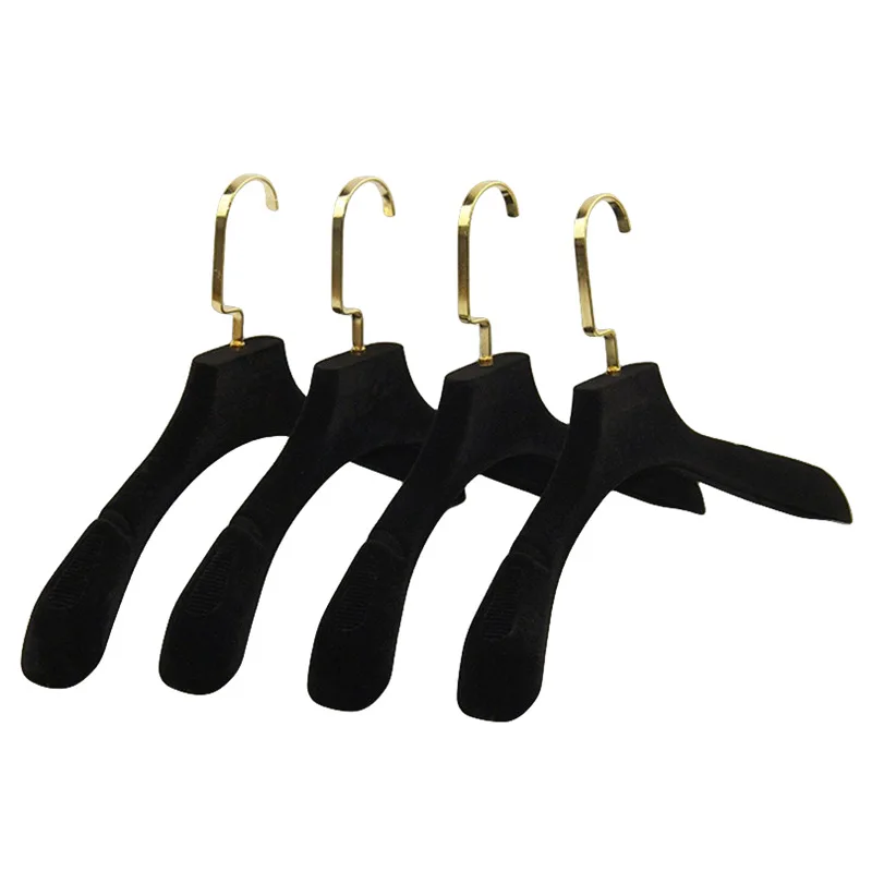 

Black Shoulder Width Women's Flocking Hanger for Foreign Trade Men's Coat High-end Suit Flocking Hanger for Anti Slip