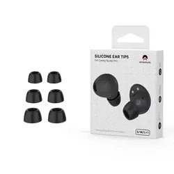 Silicone Ear Tips for Wireless Earbuds - 3/6 Pairs Replacement Eartips (Black)