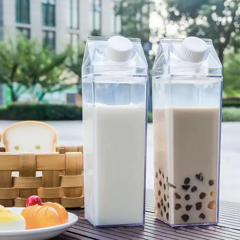 

Картонная коробка для молока, бутылки для воды, прозрачная портативная банка с герметичной крышкой, прочная бутылка для воды, многоразовый контейнер для хранения сока