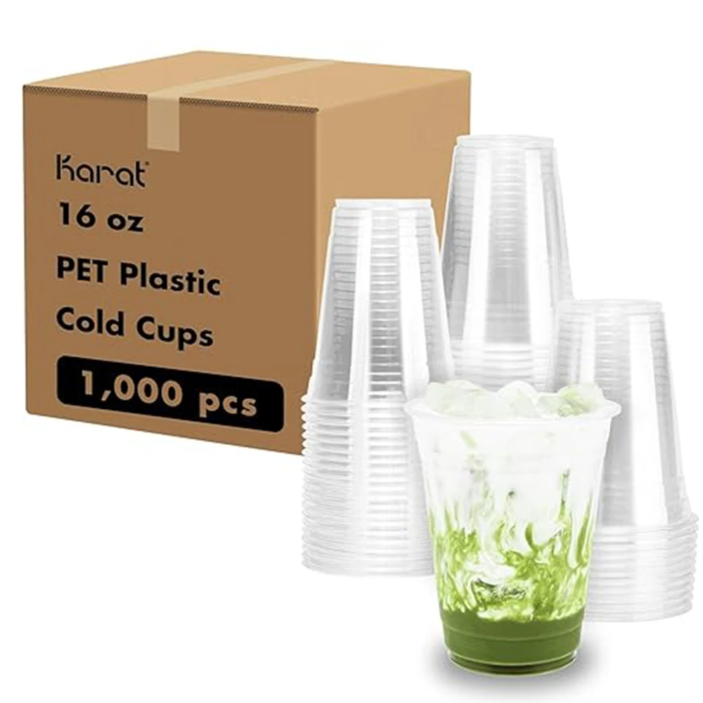 Karat C-KC16 16oz 98mm Diameter PET Plastic Cold Cups (98mm)-1,000 ct