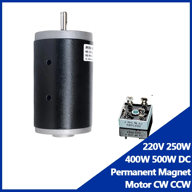 Motor de Ímã Permanente dc Velocidade Lenta Baixo Ruído Ferida de Cobre Pura Rolamento Duplo cw Ccw 220v 250w 400w 500w