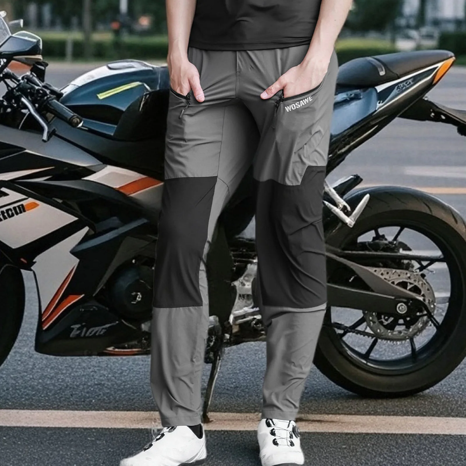 WOSAWE 남성용 오토바이 바지 여름 모토크로스 의류 오프로드 BMX ATV DH 산악 자전거 사이클링 모토 롱 팬츠