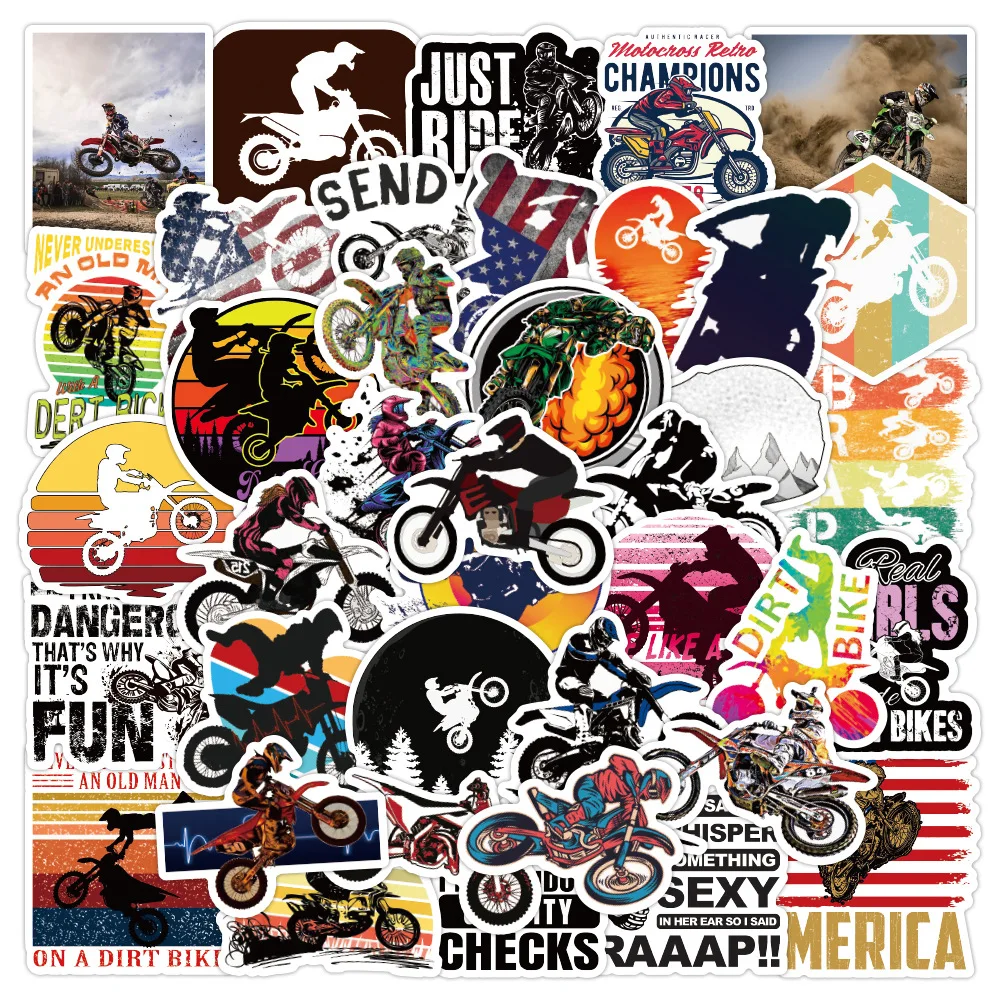 

10/30/50pcs Off-road Motorcycle Cartoon Graffiti Stickers Car Scrapbook Diy Kids Toys Scooter Pvc Decal Decor Stickers Bomb