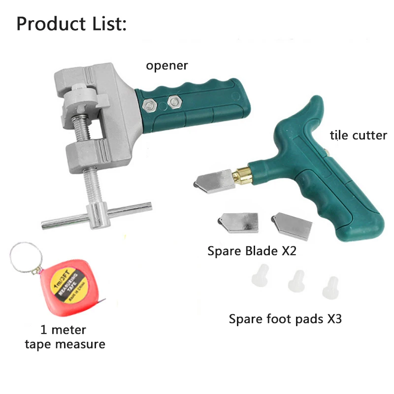 Diamond Glass Cutter Set Ceramic Tile Glass Breaking Pliers Professional Household Ceramic Cutter For Glass Tile Cutting Tools 6