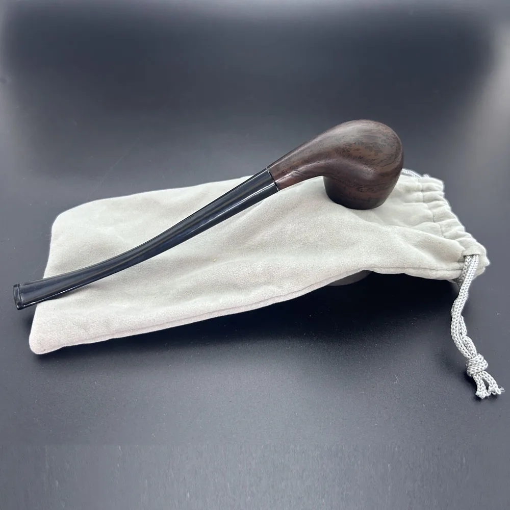 1pcs Handmade Natural Ebony Wood Pipe Durable Sandalwood Tobacco Smoke Pipes With Pipe Bag tobacco pipe