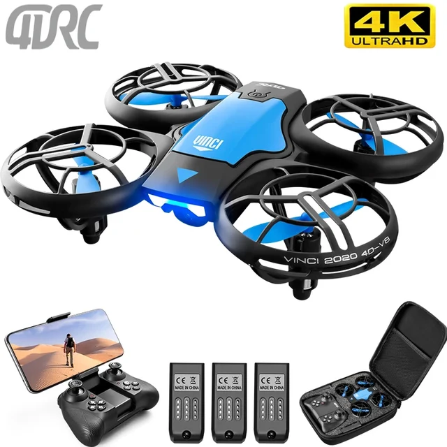 4DRC V8 New Mini Drone 4k profession HD Wide Angle Camera 1080P WiFi fpv Drone Camera Height Keep Drones Camera Helicopter Toys 1