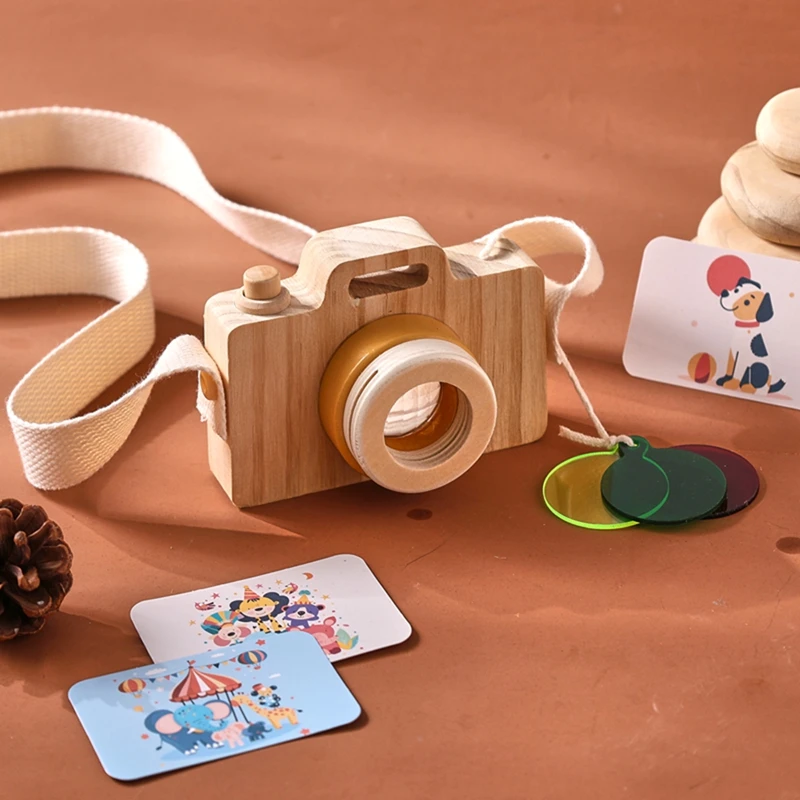 Children Toys Simulation Camera Creative Toy Colorful Kaleidoscope Toy Wooden Montessori Kids Learning Early Educational Game Gifts children toys kaleidoscope toy