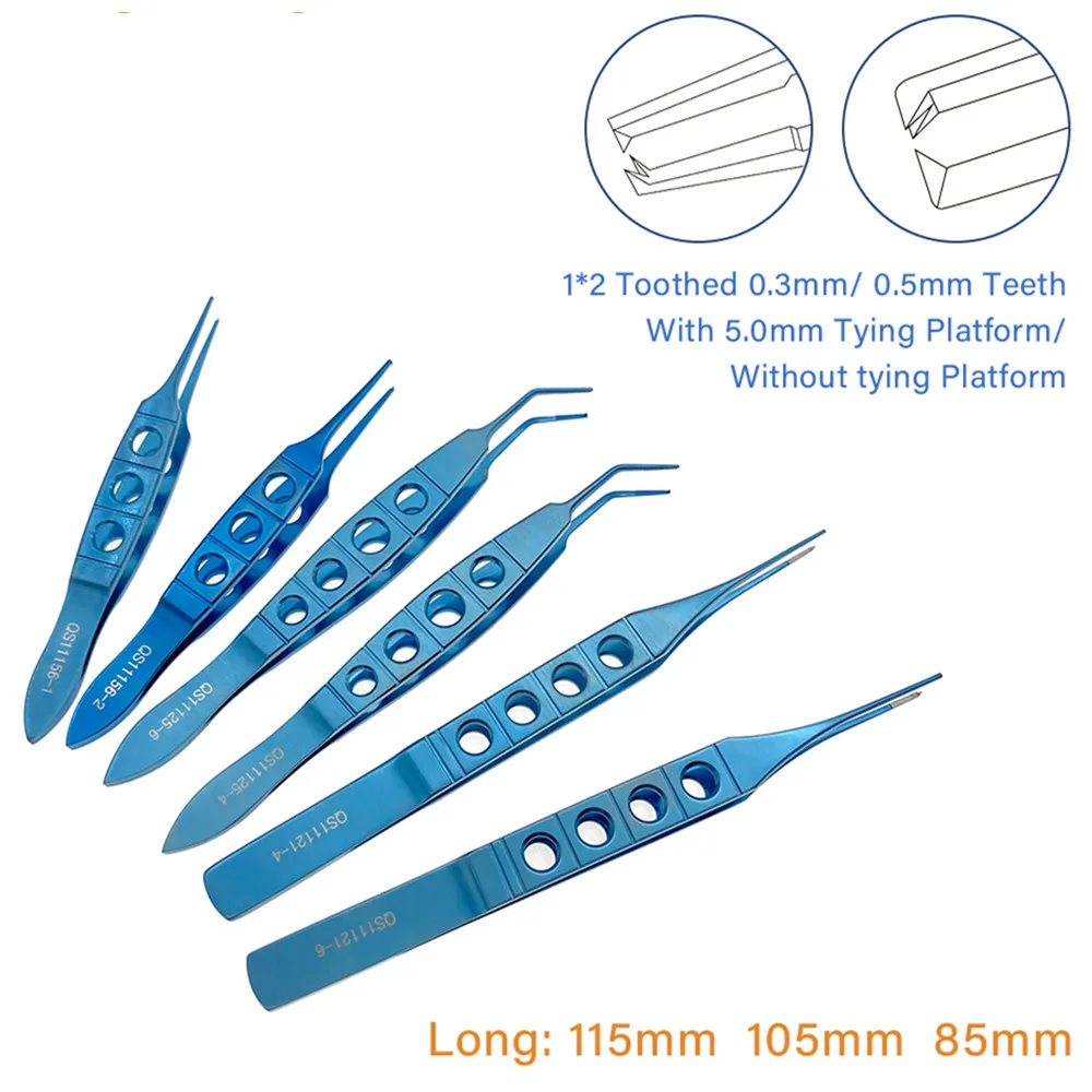 

Офтальмологические Зубчатые Щипцы, 1 шт., титановые микропинцеты, веко щипцы, хирургические инструменты