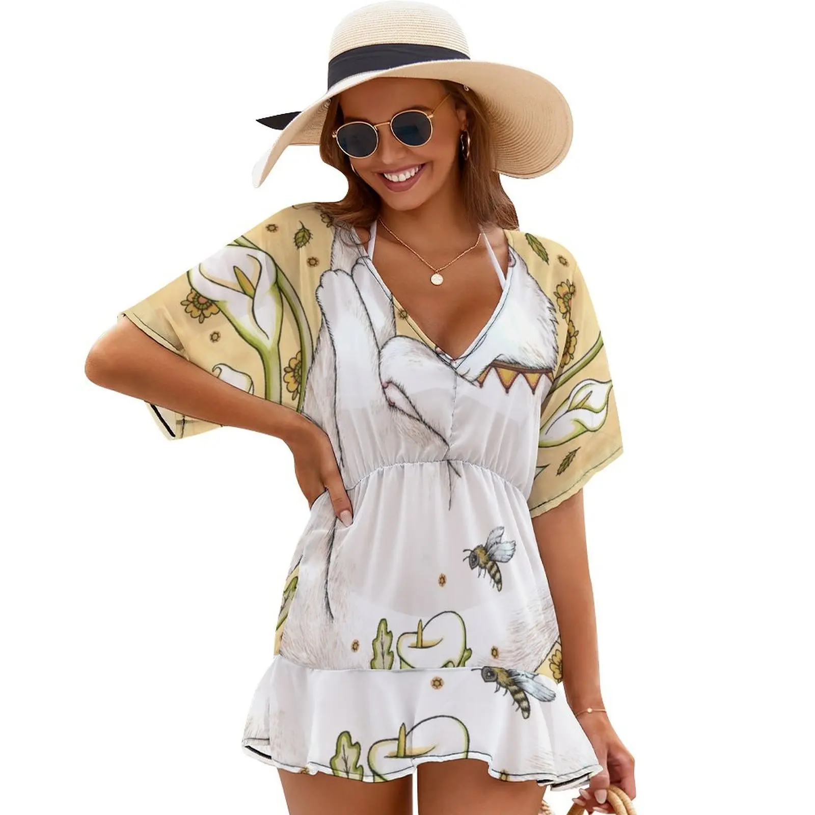

Butterflies and Bees Cover Ups dresses summer beach dress women's dresses luxury summer dress for women 2024