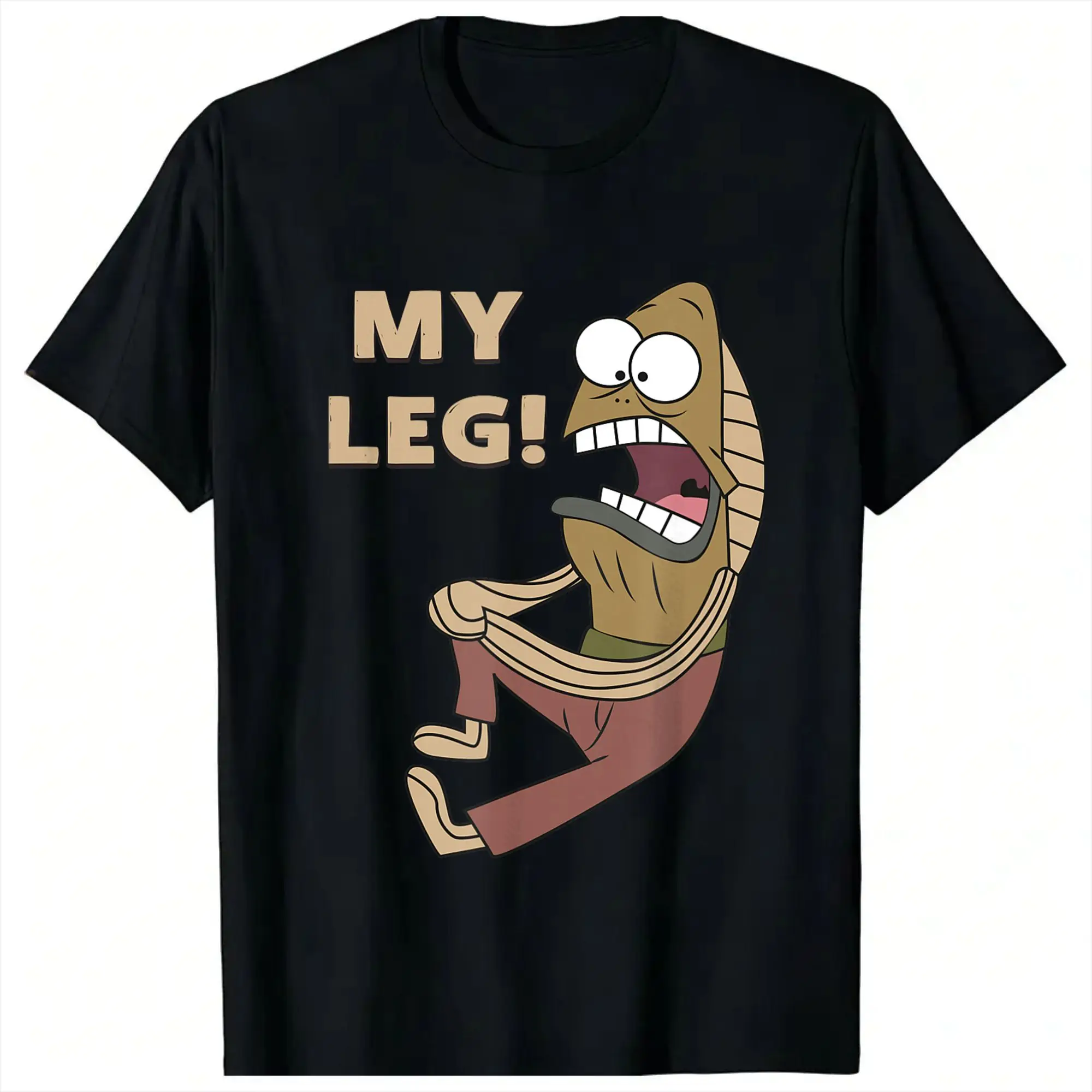 Fred der Fisch, mein Bein! Spongebobs T-Shirts für Herren, 100 % Baumwolle, lässige T-Shirts mit O-Ausschnitt, kurzärmelige Oberteile für den Sommer