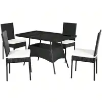 10-Piece Rattan Patio Dining Set – Cushioned Chairs & Glass-Top Table Outdoor Garden Furniture for Entertaining - Image 6