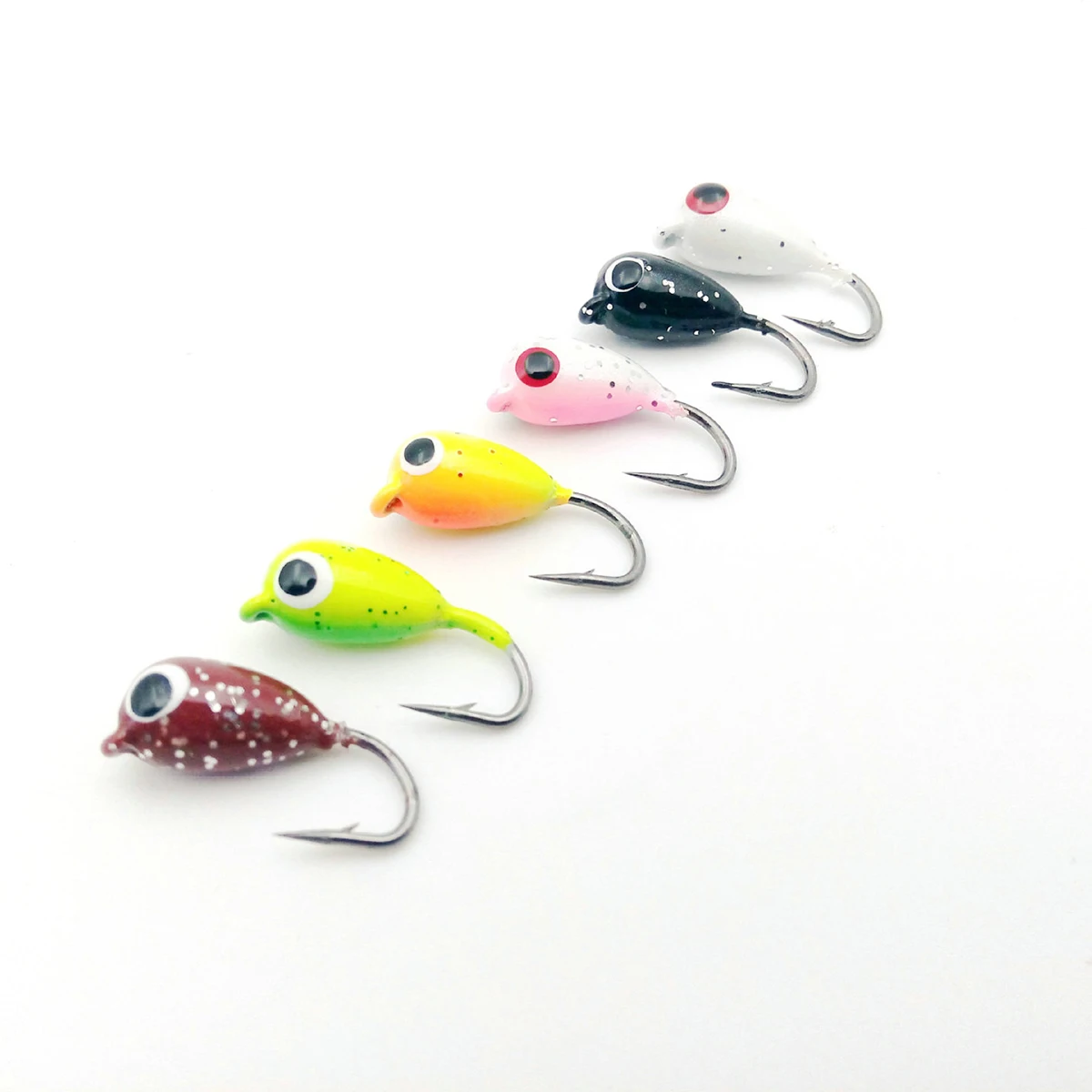 Goture New 54pcs/Lot Ice Jig 1.1-2.5g 15-29mm Fishing Lure Sinking for  Panfish Winter Jig Luminous Lure with Fishing Tackle Box