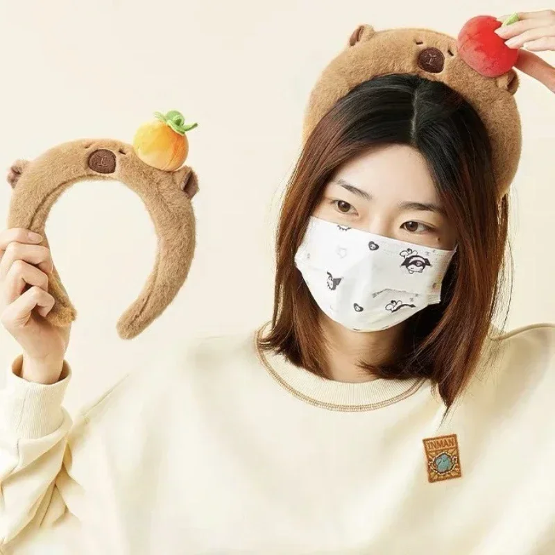1-20PCS Headband INS Plush Capebala Hair Hoop Capybara High Cranial Top Wash Headband Cute Hair Accessories for Children
