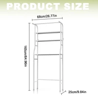 Étagère moderne pour machine à laver, étagère de toilette, étagère de salle de bain avec 3 niveaux, étagère gain de place au-dessus des toilettes, support de rangement multifonctionnel, robuste, étagère suspendue 8