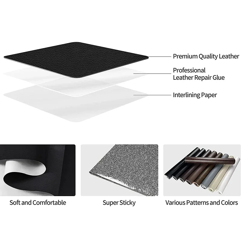 Leather Stickers For Car Sofa Self Adhesive Repair Patch Kit Clothes Furniture Chairs Vinyl Couch Leather Tape Mend leather repair tape leather repair sticker leather patch leather repair leather repair patch leather repair material self adhesive leather sticker