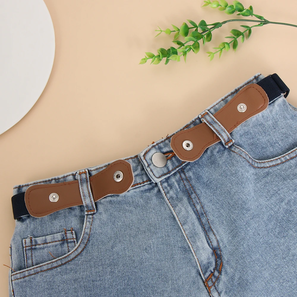 Stretch Canvas Belt Jeans Pants Boys Girls Child Kids Buckle-Free Elastic Belt Adjustable Children Belts