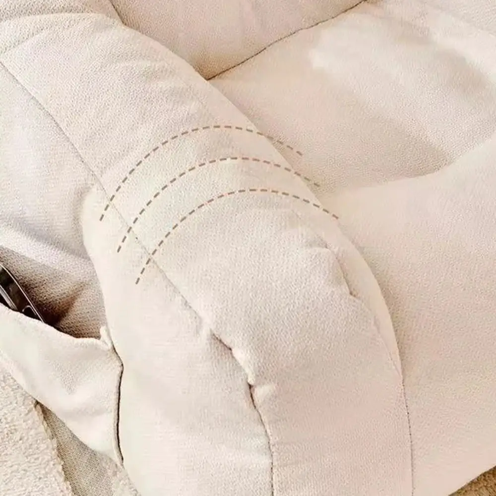 Divano Pigro in Tessuto Morbido con Contenitore, Design Basso a Terra, Poltrona per Bambini, Leggero, Comodo, Ergonomico, Arredamento - immagine 2