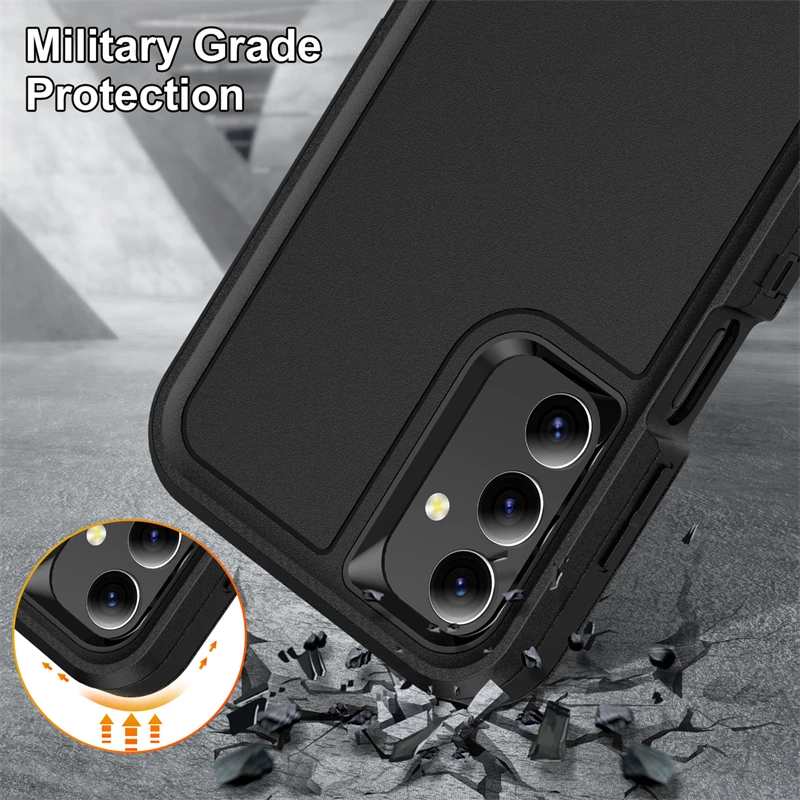 Heavy Armor Shockproof Phone Case with Hard Plastic Frame and Soft TPU Back Cover