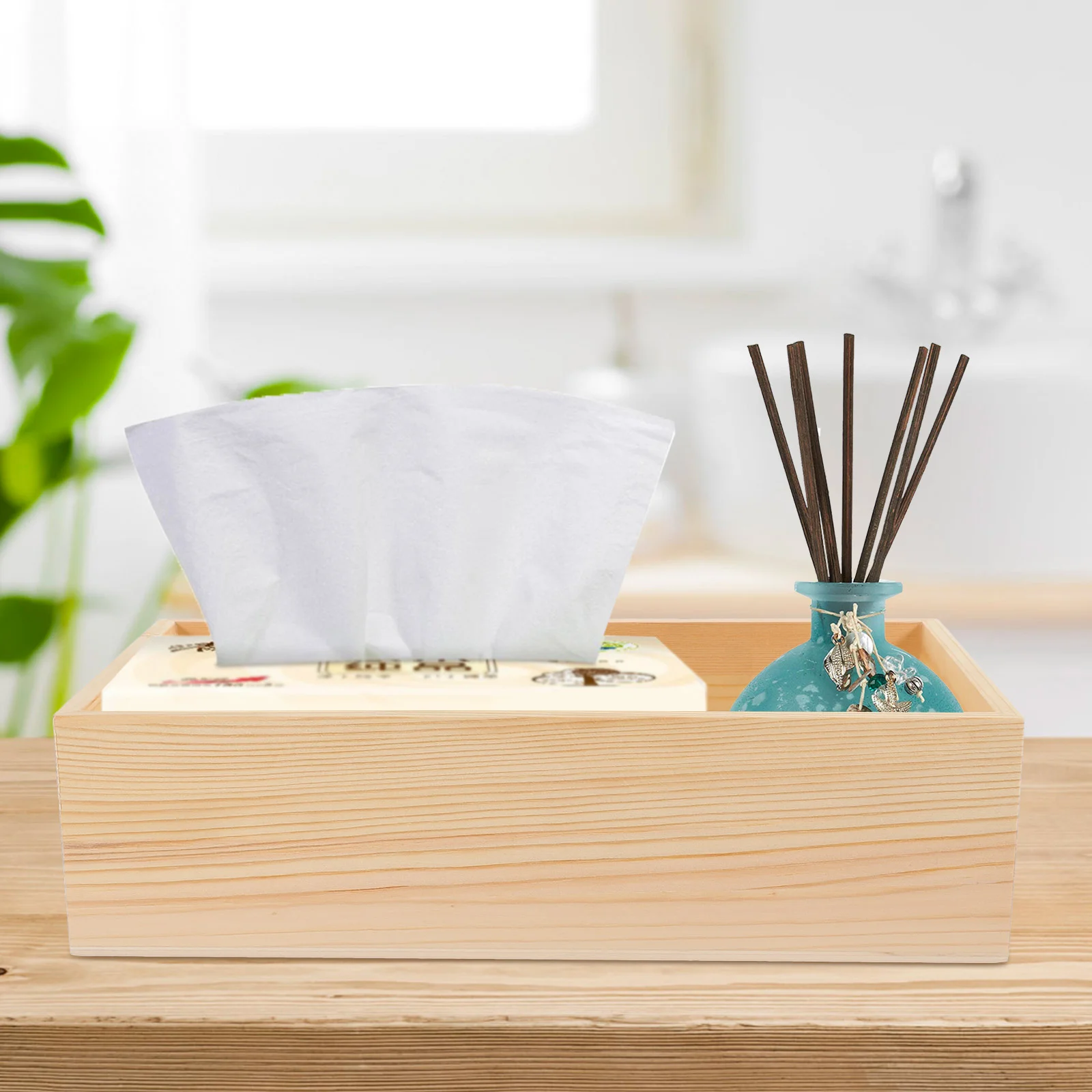 

Cosmetics Case Multi-purpose Storage Jewelry Toilet Paper Organizer Bathroom Bin Perfume Wood Tank Crate