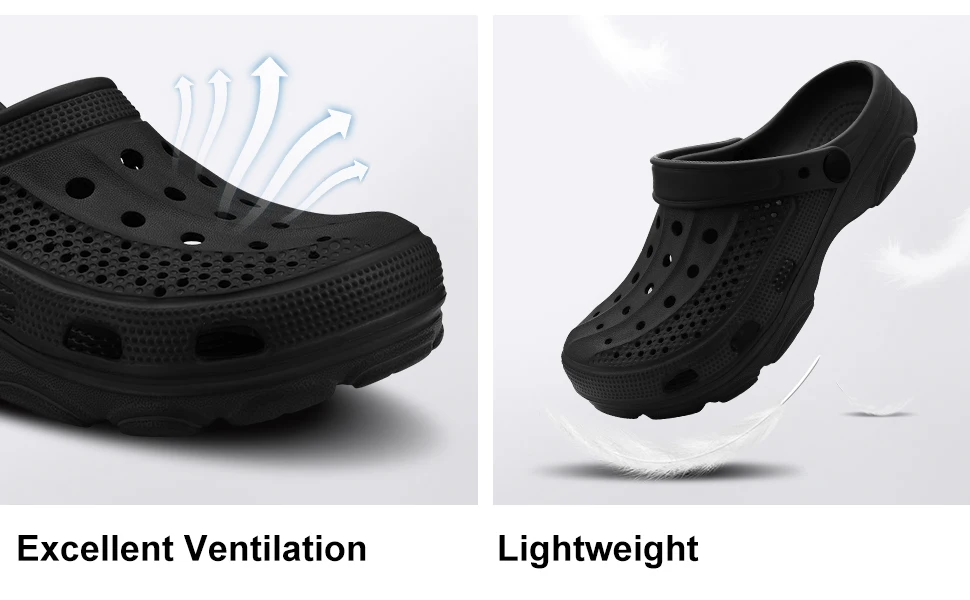 Comwarm Herren Clogs Hausschuhe Atmungsaktive Gartensandalen Rutschfeste Komfort-Strandschuhe Herren Sandalen für Innen und Außen Freizeitschuhe zum Angeln – Detail 4