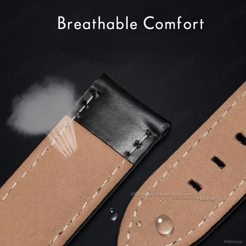 Elegant Waterproof Genuine Leather Wristband with Rose Buckle