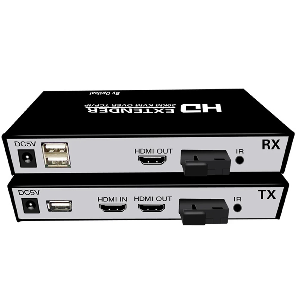 Transmissor de Vídeo Loop sobre sc Cabo de Fibra para Ps4 pc para tv Hdmi Fibra Óptica Kvm Extender Receptor Ps5 Dvd Monitor 20km Usb - Image 6