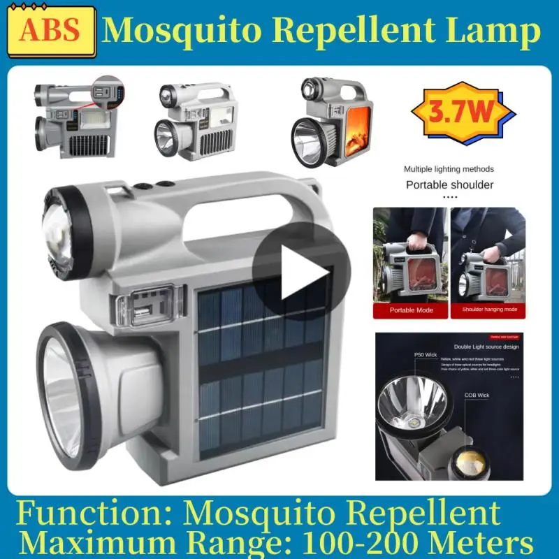 

Solar Multi-function Searchlight Portable USB Rechargeable Portable Lamp Outdoor Camping Lamp Glare Flashlight