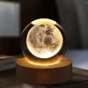 Crystal Ball Night Lights Glowing Planet Galaxy Astronaut 3D Moon Table Lamp USB Atmosphere Lamp Tabletop Decorations Kid Gifts 4