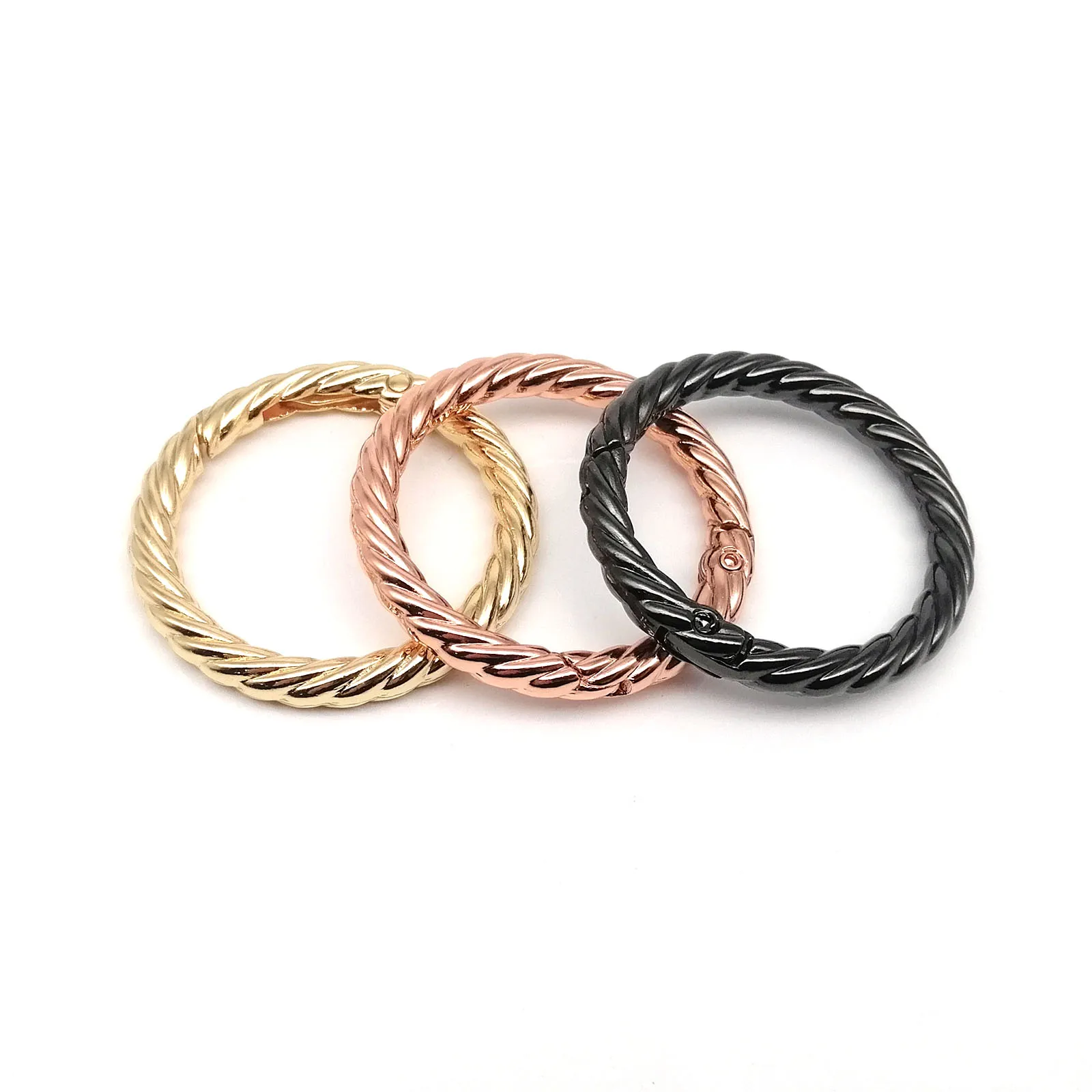 Twist Spring O Ring Openable Leather Bag Handbag Strap Buckle Connect Keyring Pendant Key Dog Chain Snap Clasp Clip Carabiner spring ring clasp,snap hook keychain rings,leather bag strap,snap hook,spring gate o ring