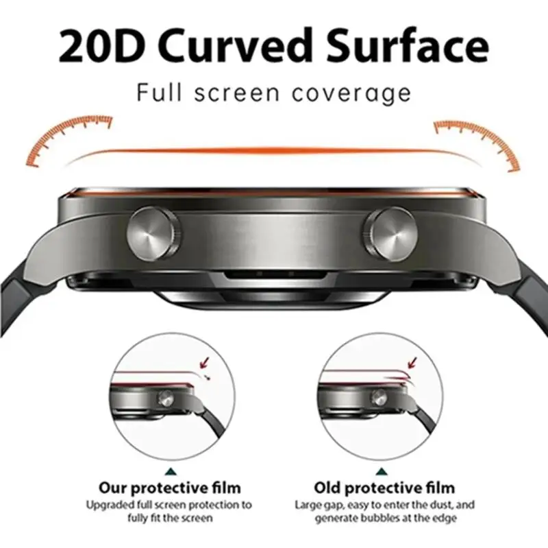 Hydrogel Screen Protector Film for Smartwatches - Pack of 1 to 3 Pieces