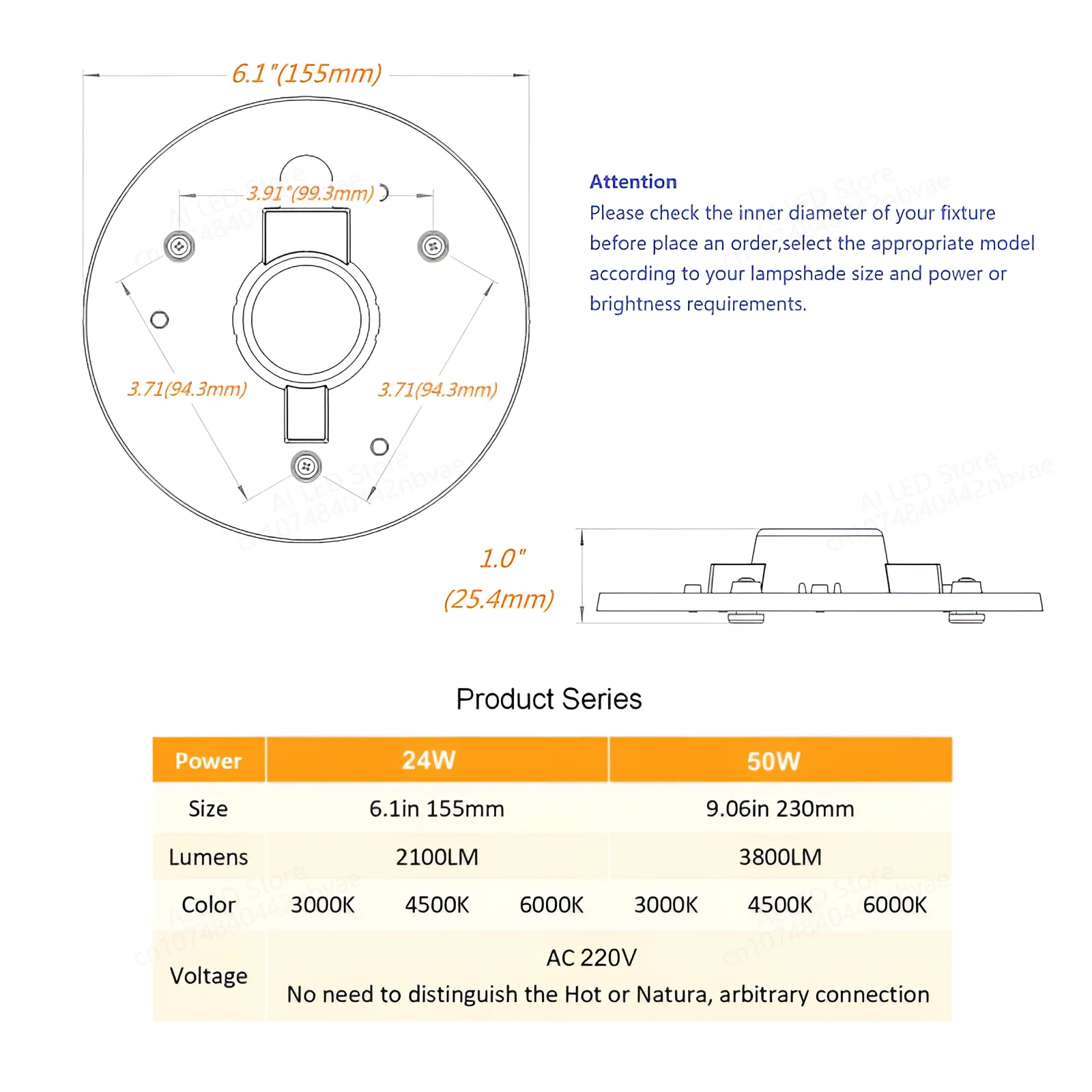 60W 50W 36W 24W 18W 12W LED Ring PANEL Circle Light LED Round Ceiling board circular lamp board AC 220V 230V 240V LED light 4