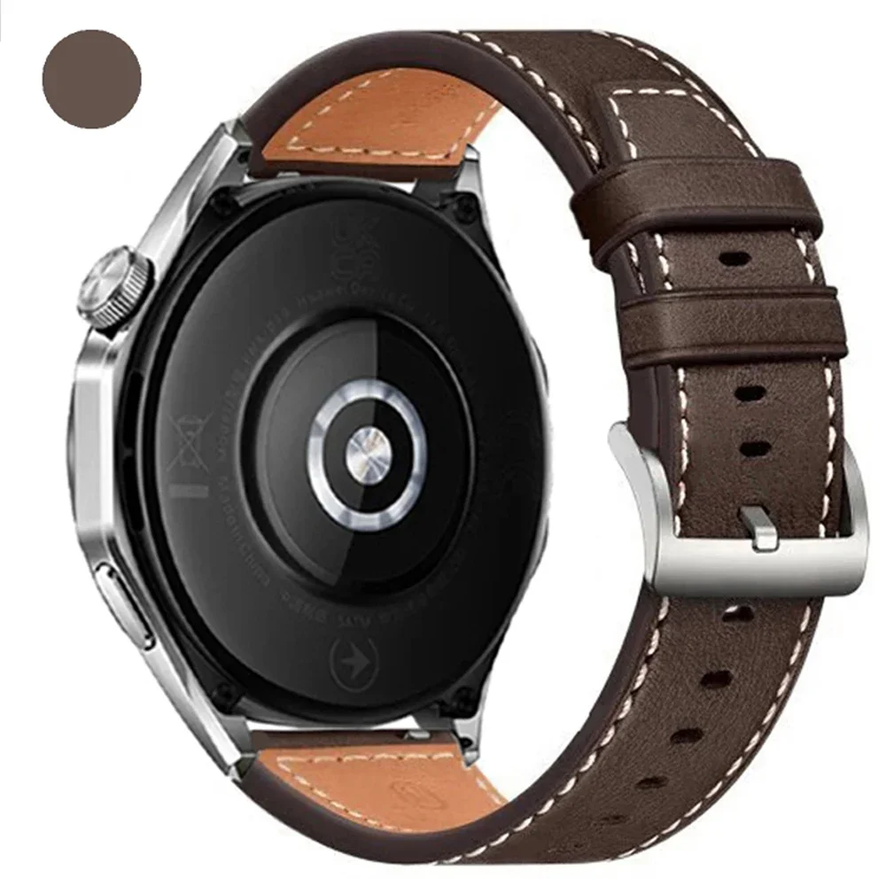 22mm Soft Leather Sport Smartwatch Band Strap