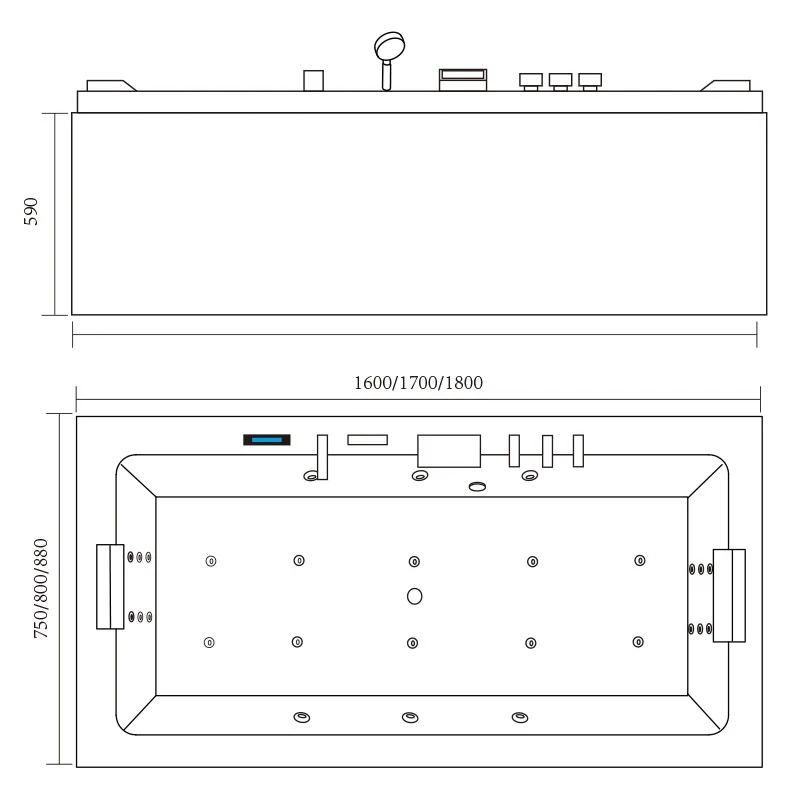 Bathtub Spa White Bathtubs led acrylic whirlpool Hot Tub jacuzzis bathtuband Baths Massage modern Indoor with shower