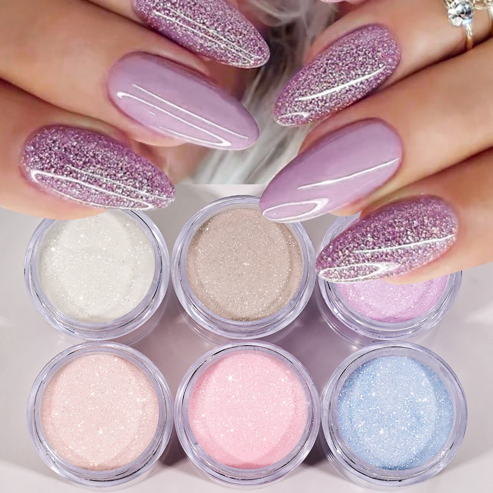 6Jars Glitter Nude Acrylic Nail Powder Set Pink Blue Glitter Acrylic Powder for Nail Extension French Manicure Carving Tool nail powder,acrylic nail powder